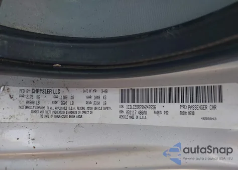 2008 Chrysler Sebring Touring z USA, uszkodzony, nr VIN 1C3LC55R78N247656